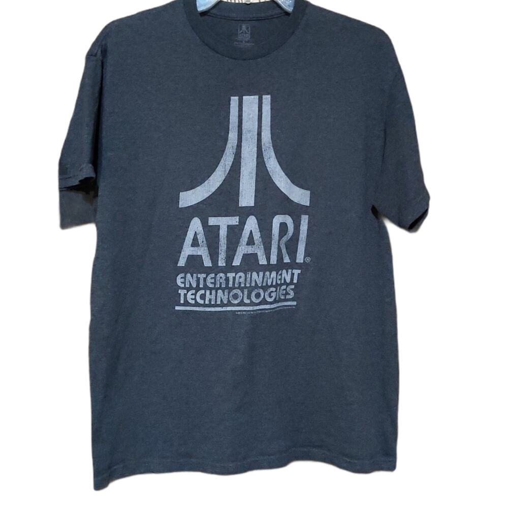 ATARI Gray Distressed Graphic Tee Men's Large Retro Look